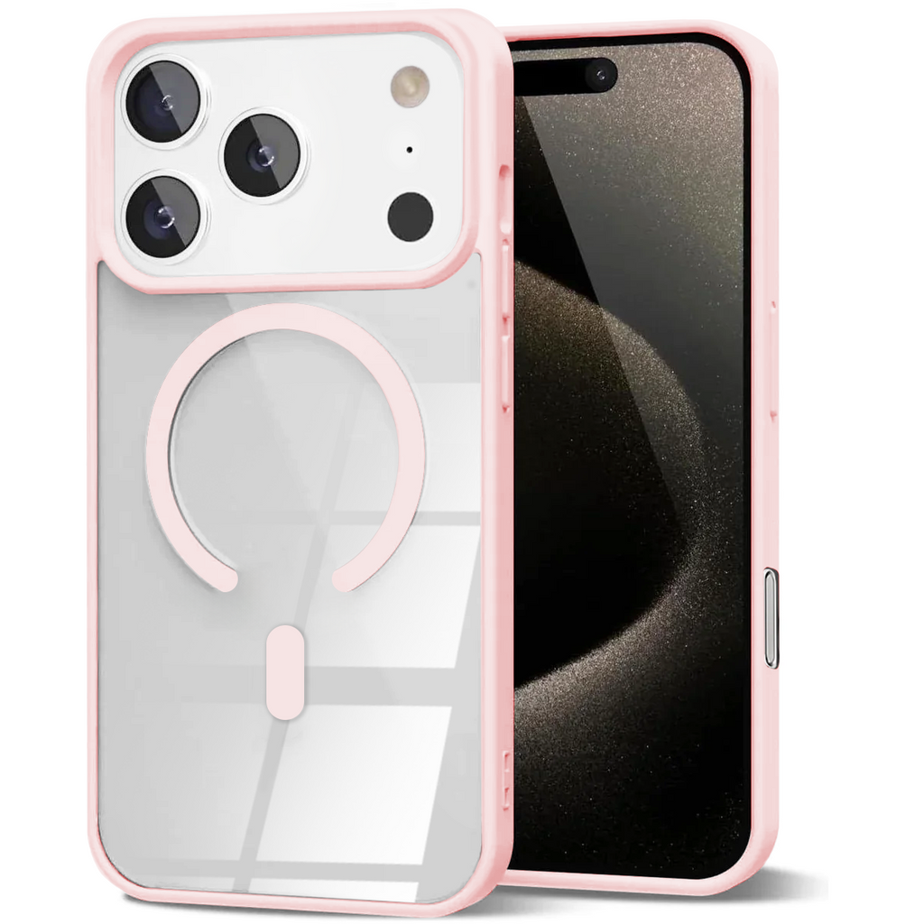 Entronix [Magnetic] Case Compatible with iPhone 17 Pro - [Clear Back] Soft Matte Frame