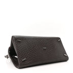 Natural Grain Calfskin Bicolor Large Hug Bag Testa Di Moro Flame Red