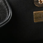 Glazed Aged Calfskin Quilted Small Duma Drawstring Backpack Black