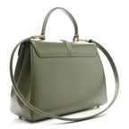Satinated Calfskin Medium 16 Top Handle Bag Sage