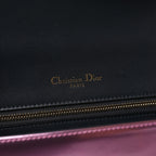 Metallic Patent Micro-Cannage Medium Diorama Flap Bag Pink