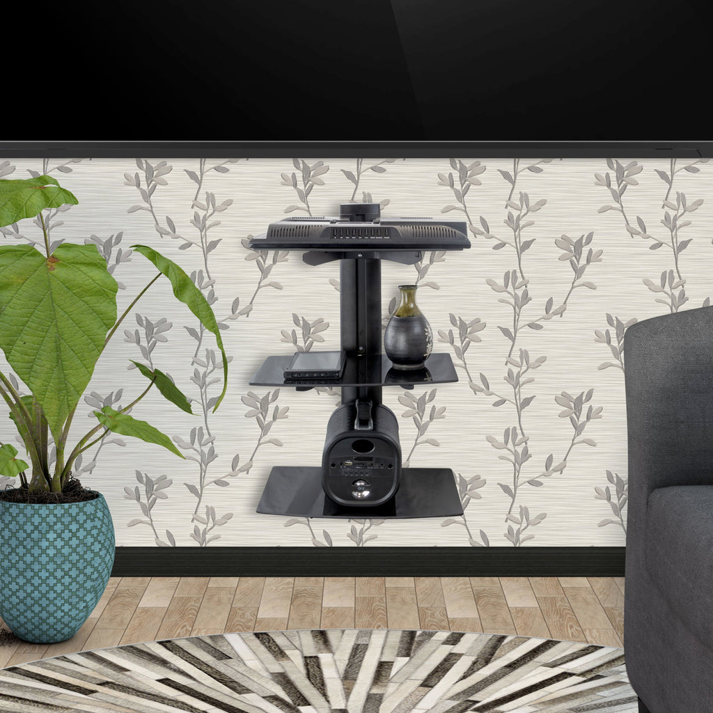 3 Shelf Tempered Glass Multimedia Mounting Unit