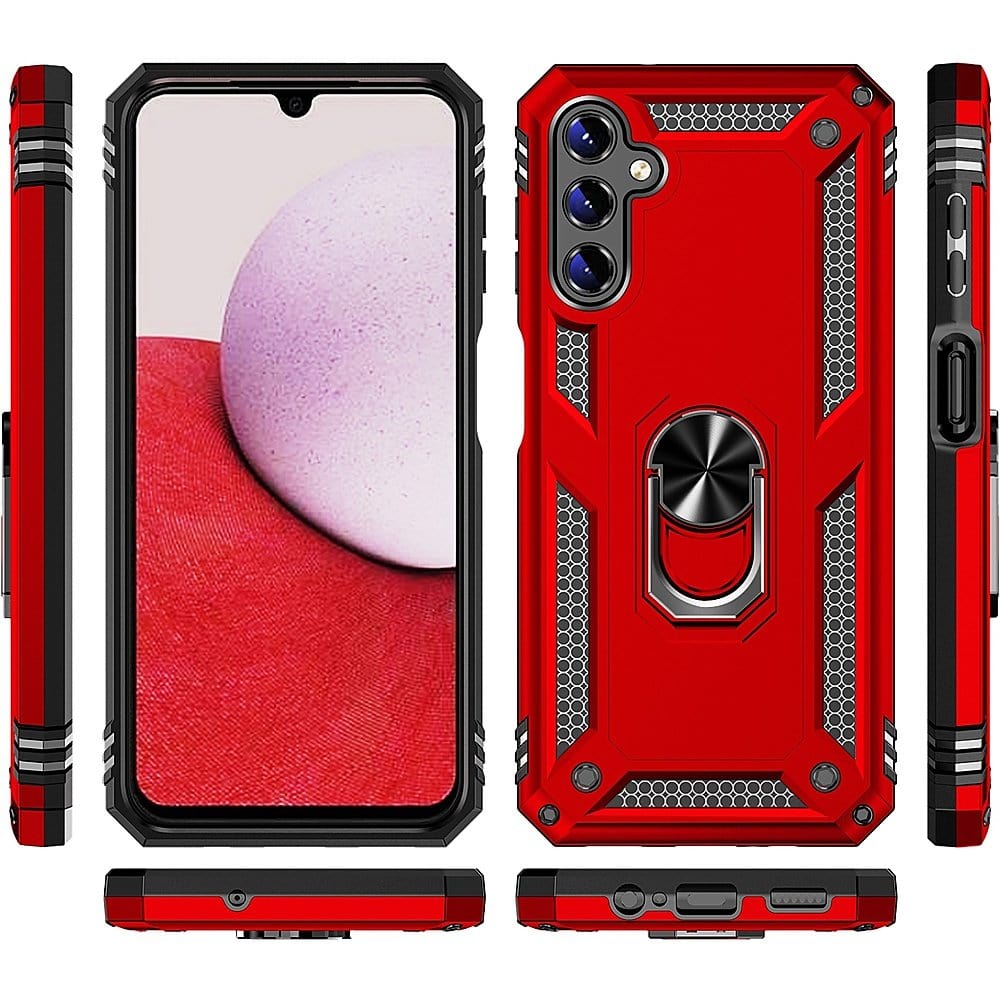 SAHARA - Military Kickstand Series with Belt Clip Case for Samsung Galaxy A14 5G - Red