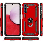 SAHARA - Military Kickstand Series with Belt Clip Case for Samsung Galaxy A14 5G - Red
