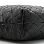 Lambskin Quilted Maxi Icare Shopping Tote Black