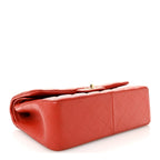 Pearly Caviar Quilted Jumbo Double Flap Orange