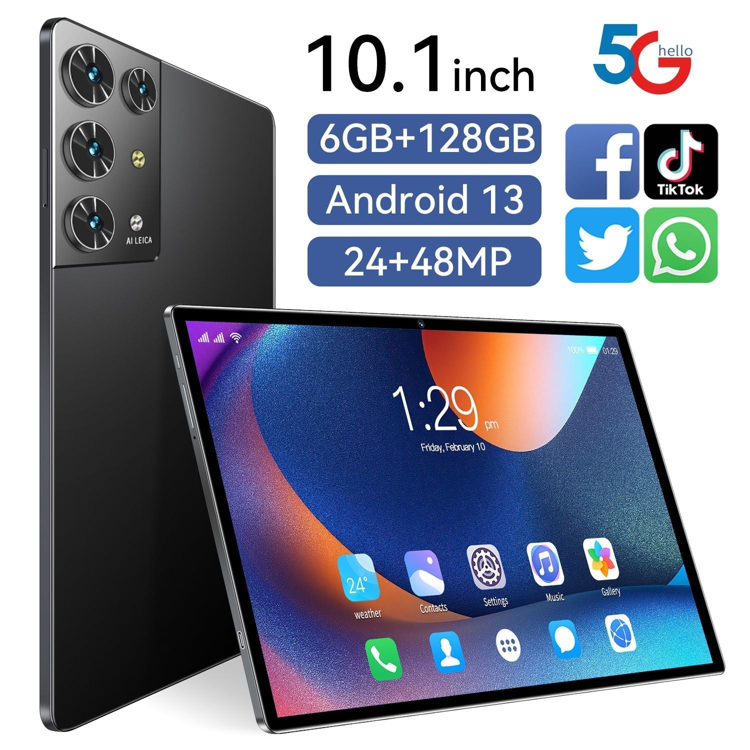 New 5G Tablet PC, S30pro, 10.1 inch, 128GB large flash memory, Android Tablets, Dual Cards,  8000mAh Laptops, wifi GPS