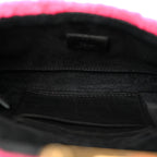 Shearling Nappa Mini Be Baguette Shoulder Bag Fuxia Black