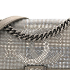 Iridescent Calfskin Quilted Strass Medium Paris Dallas Boy Flap Dark Khaki