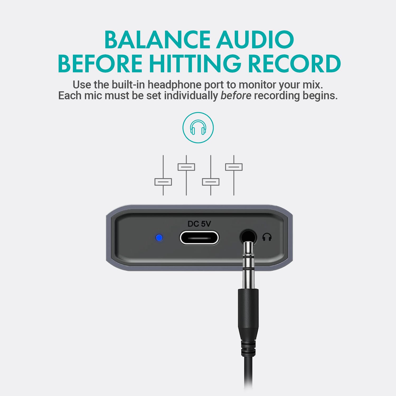 Movo UMX-1 USB Microphone Hub - Connects 4 USB Microphones to Computers