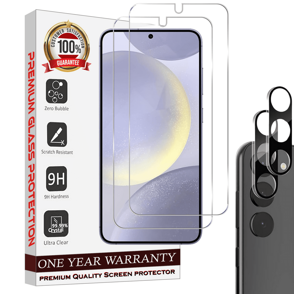 Entronix Clear Screen Protector & Camera Lens Protector Compatible with Galaxy S22 - 4-Piece Combo