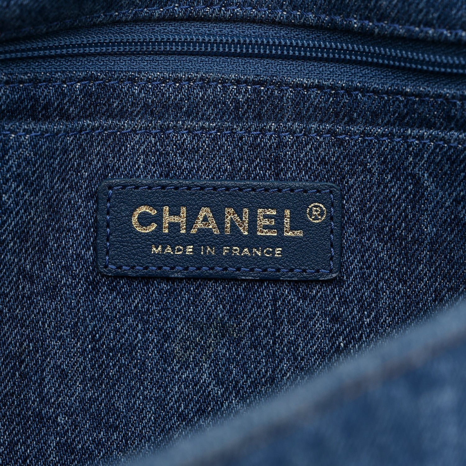 Denim Shearling Hieroglyph Flap Blue