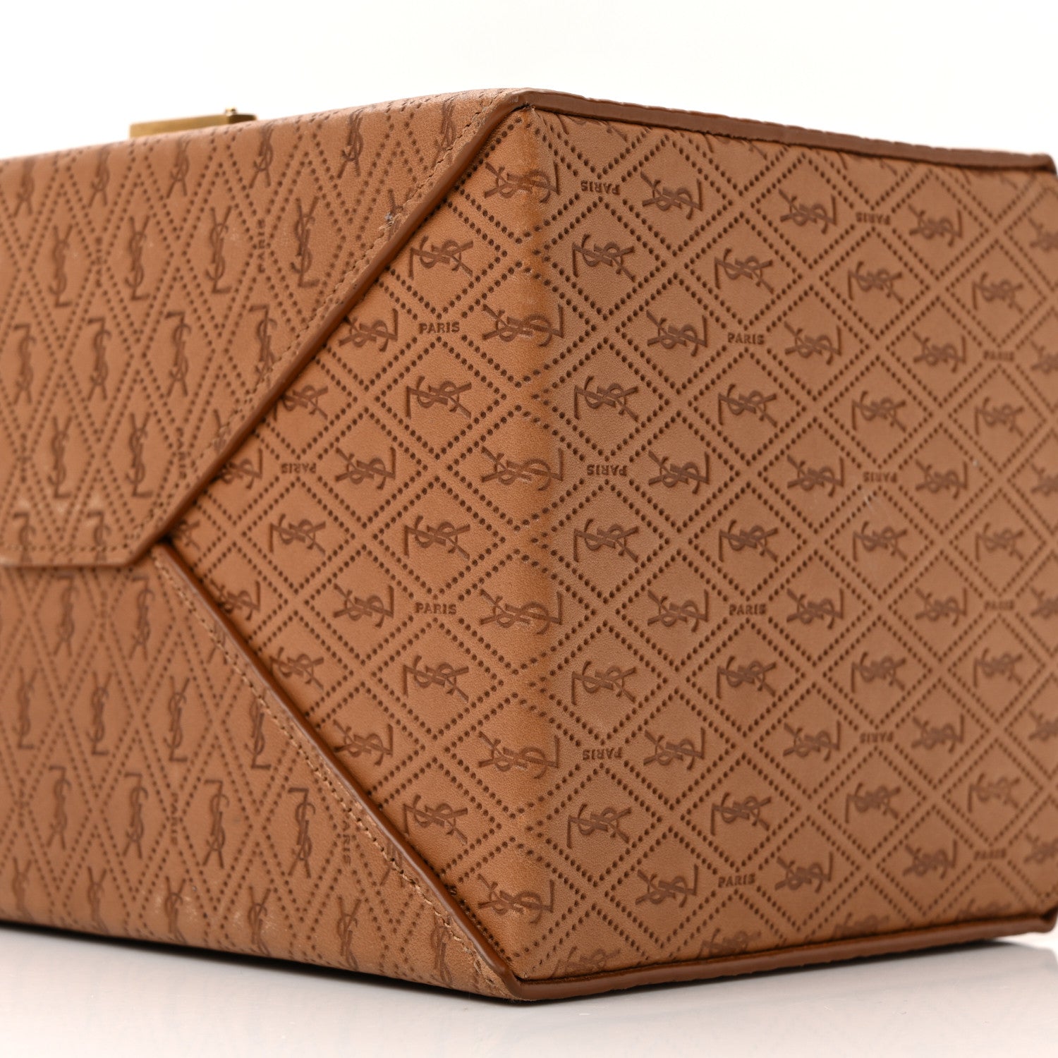 Calfskin Monogram Take Away Box Dusty Vintage Brown Gold