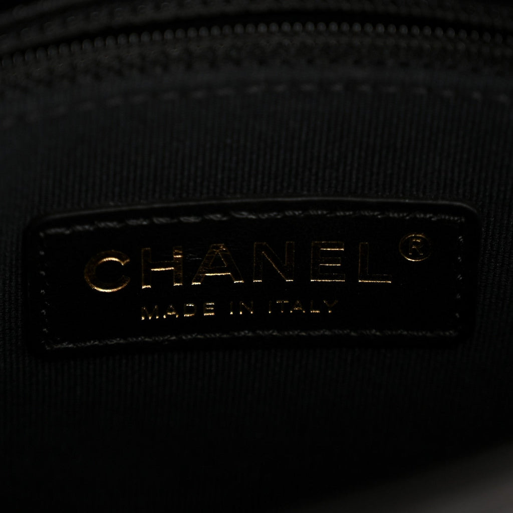 Lambskin Quilted Small Lacquered Chain Flap Black
