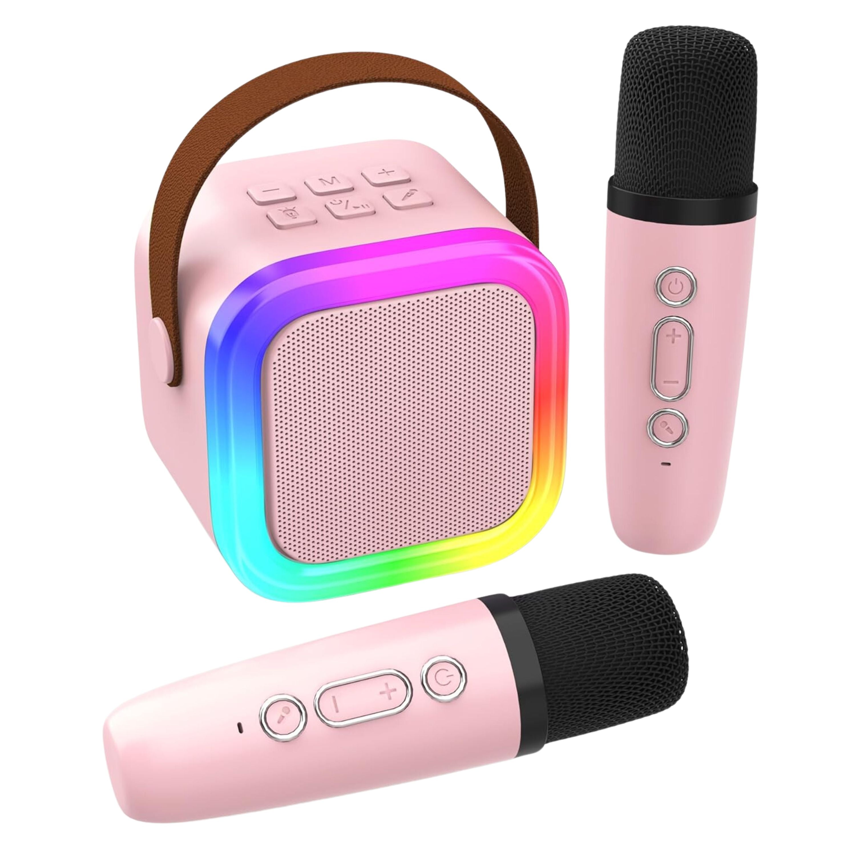KENRO Portable Karaoke Machine Bluetooth Speaker with Mic Loud Sound - Beige