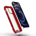 Reiko Shockproof Pc Bumper Case With Carbon Fiber Pattern In Red For Iphone 12 Mini