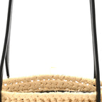 Raffia Calfskin Small Arco Basket Black