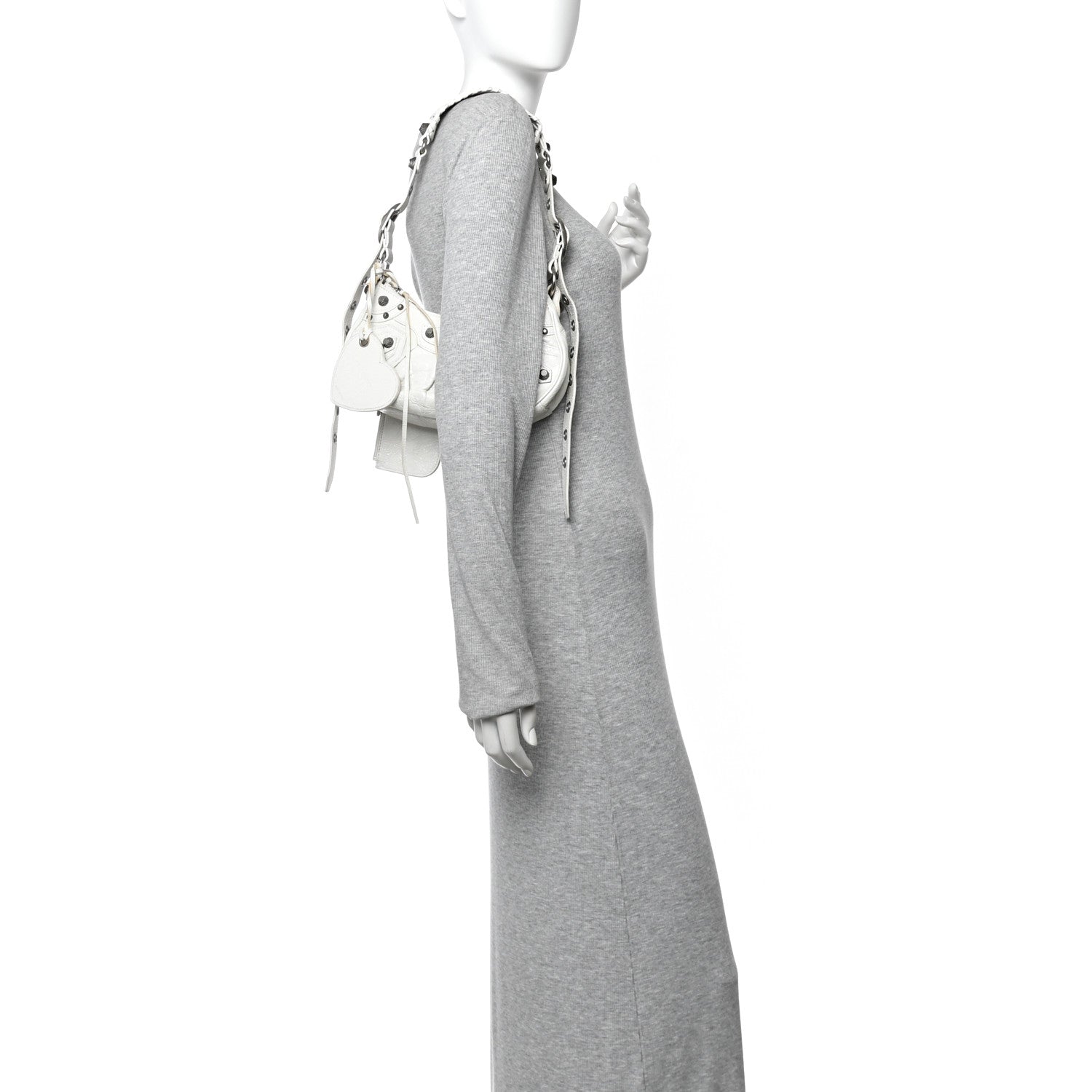 Agneau Arena Le Cagole Shoulder Bag XS Optic White