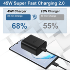 45W USB-C Super Fast Wall Charger + 6FT Cable For Samsung Galaxy S20 S21 S22 S23 - 6FT Cable