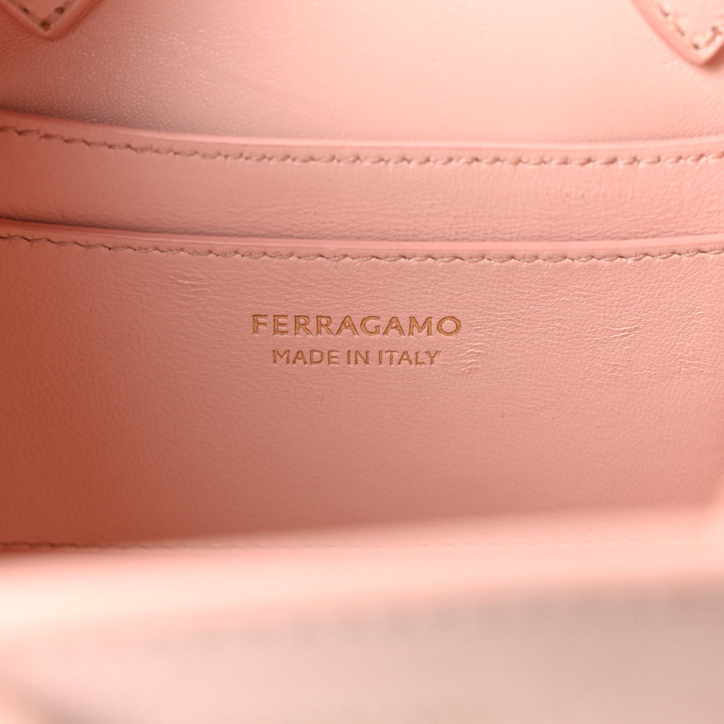 Snakeskin XS Hug Bag Rose Bon Bon
