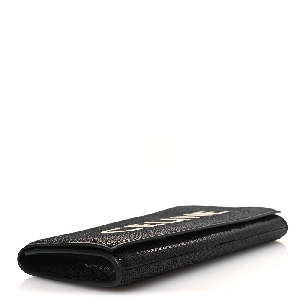 Sequin Asymetric Clutch  Black White
