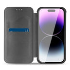 Magnetic Wallet Leather Phone Case For Apple Iphone 14 Pro In Purple