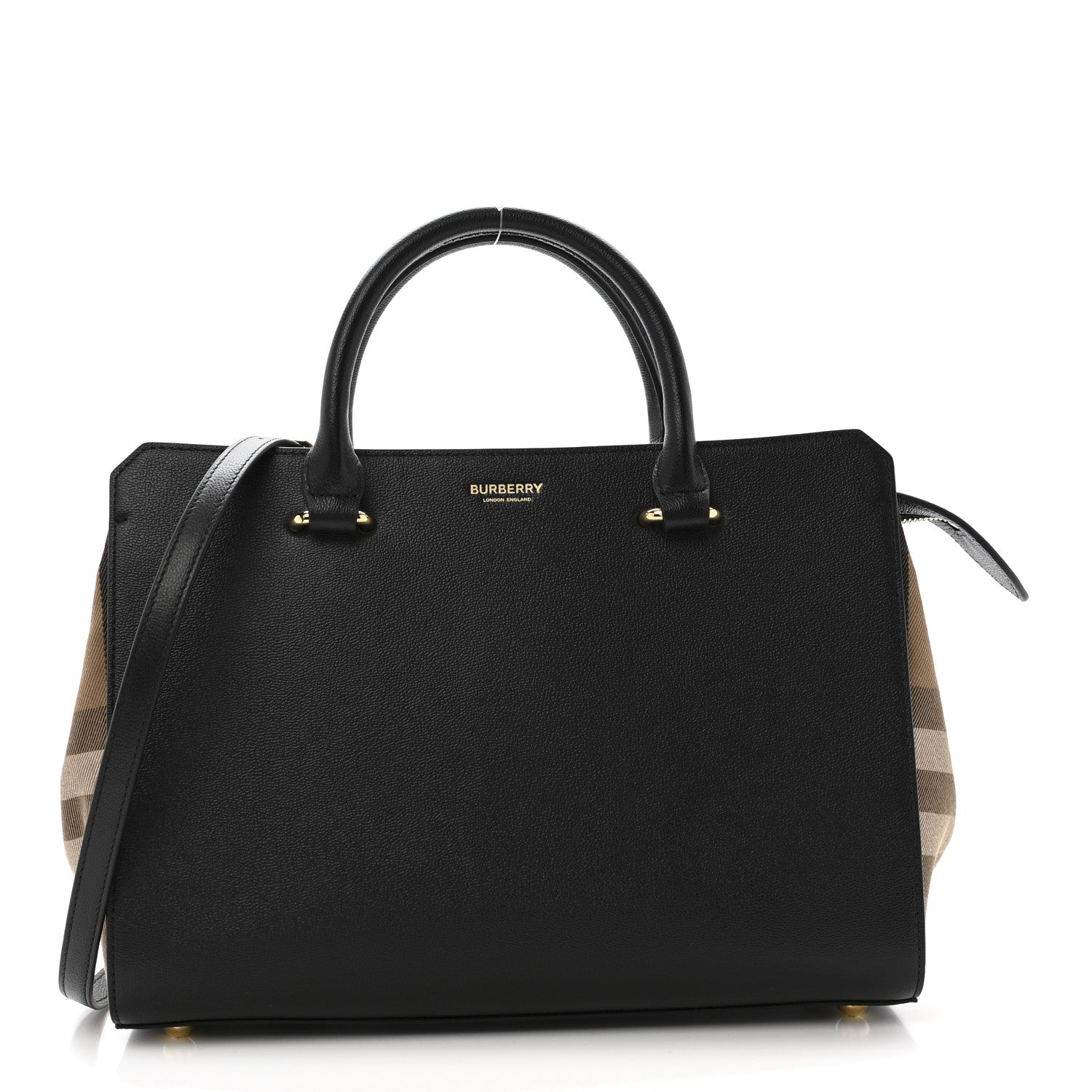 Calfskin Mega Check Small Banwell Tote Black