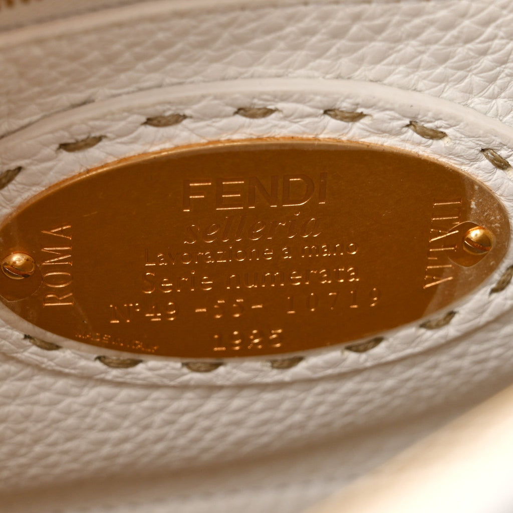 Cuoio Romano Selleria Mini Peekaboo Iconic Satchel White