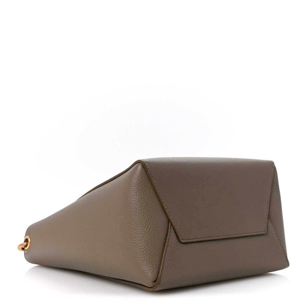 Soft Grained Calfskin Small Sangle Bucket Bag Taupe