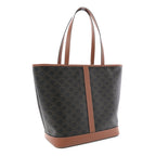 Triomphe Canvas Calfskin Medium Cabas Bag Tan