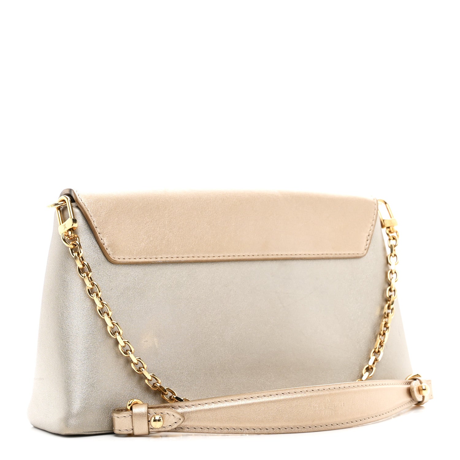 Metallic Calfskin Love Note Gold Silver