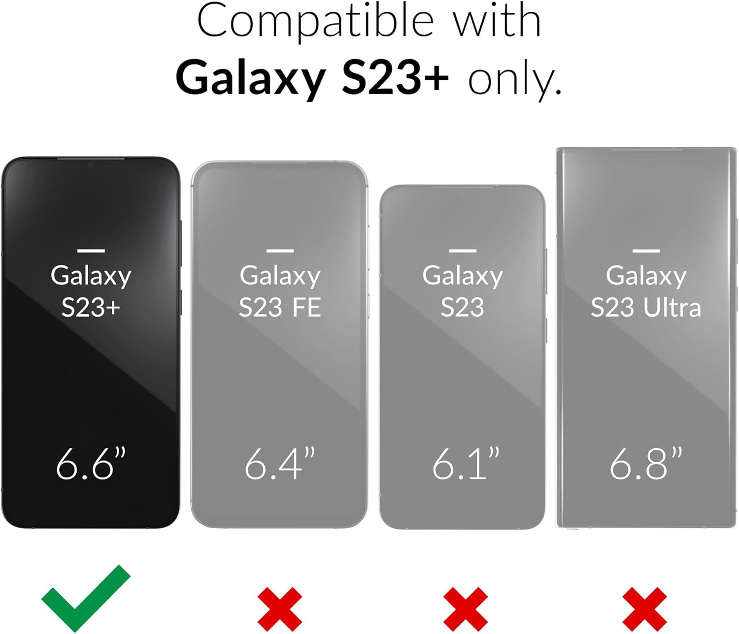 Entronix Bundle Compatible with Galaxy S23 Plus - Heavy Duty Case & 2 Clear Screen Protectors