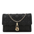 Lambskin Cannage Chain My Dior Daily Chain Pouch Black