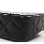 Caviar Quilted Purse With Chain Black