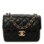 Lambskin Quilted Casino Chips Small Flap Black