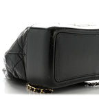 Aged Calfskin Quilted Small Gabrielle Backpack Black