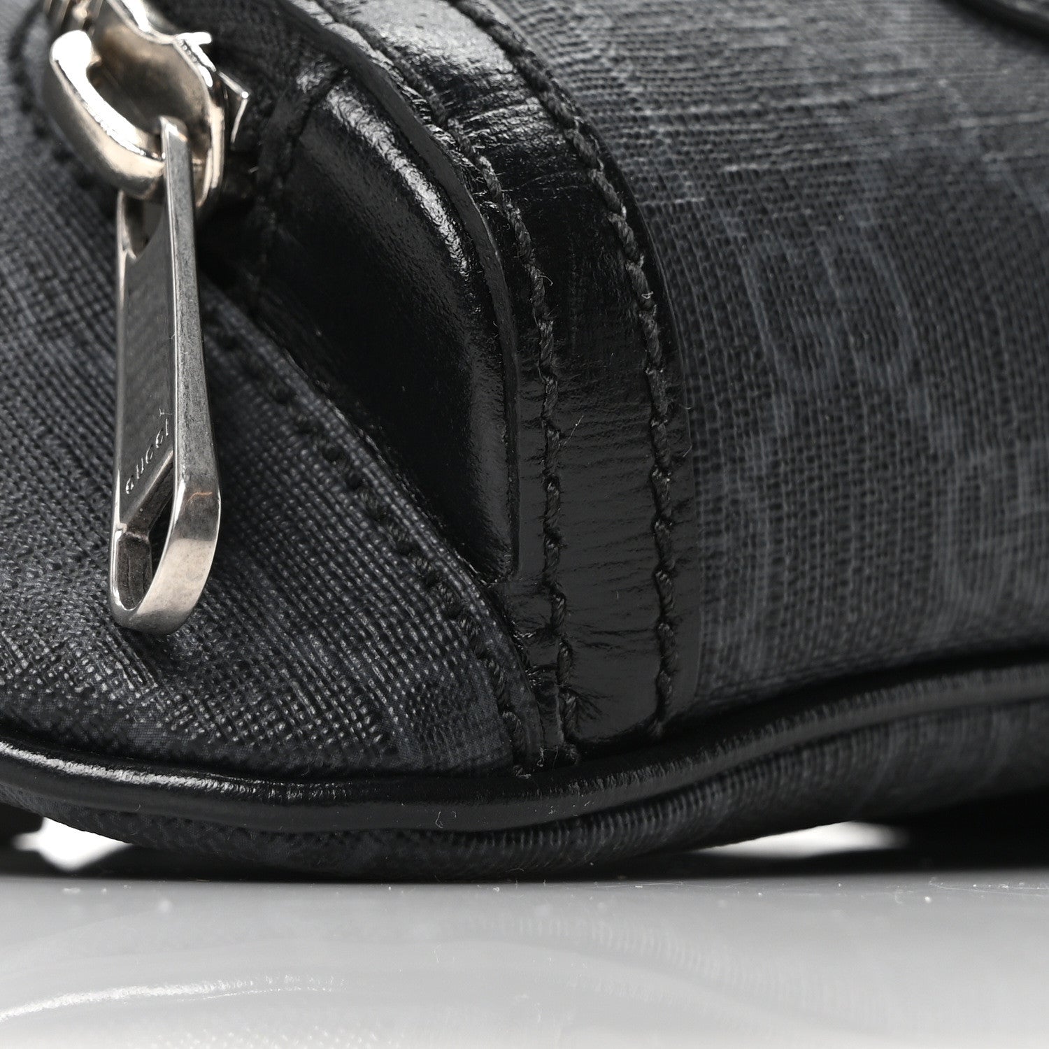 GG Supreme Monogram Textured Calfskin Retro Interlocking G Belt Bag Black