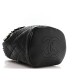 Lambskin Quilted Metallic Bubble Backpack Black