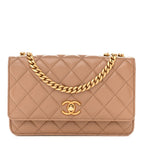 Calfskin Quilted Perfect Fit Wallet On Chain WOC Beige