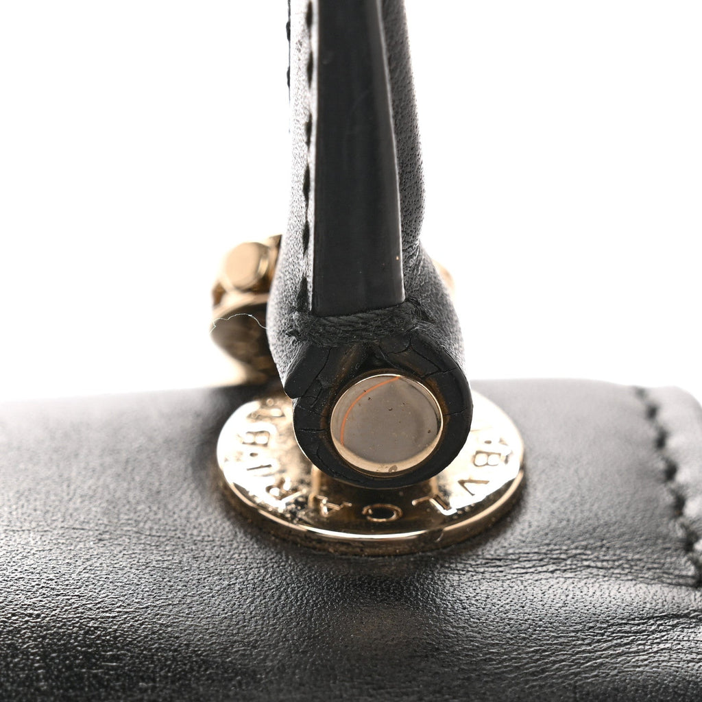 Calfskin Studded Serpenti Forever Top Handle Black
