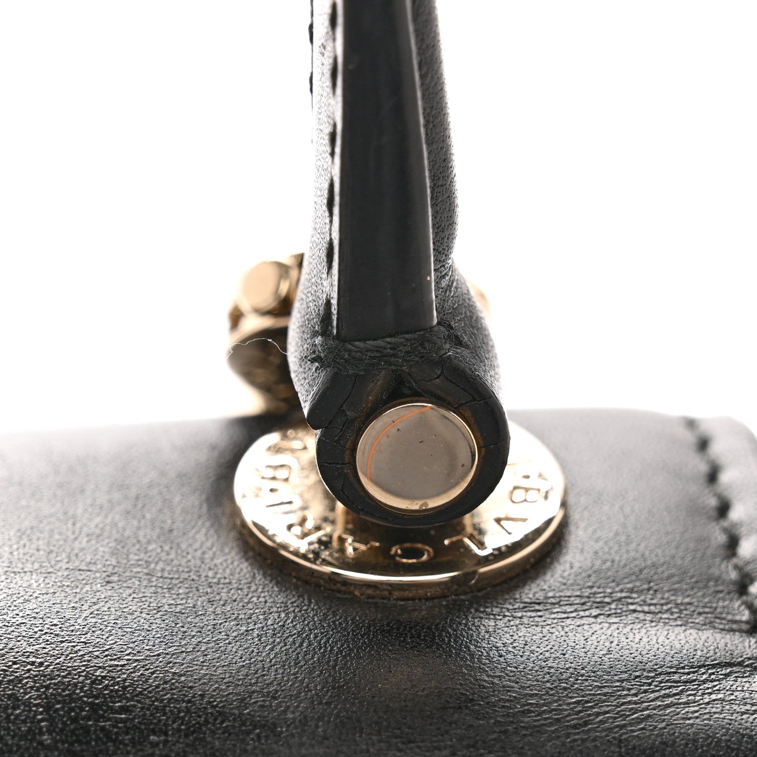 Calfskin Studded Serpenti Forever Top Handle Black
