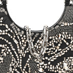 Lambskin Embellished Crystal Mini T-Bar Bag Black