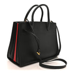 Saffiano City Calfskin Medium Bibliothèque Top Handle Black Fuoco