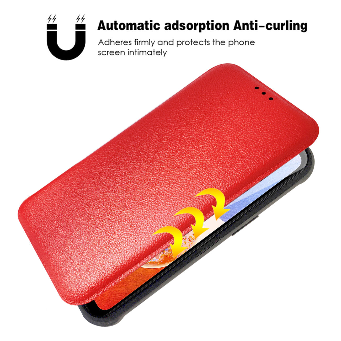 Magnetic Wallet Leather Phone Case For Samsung Galaxy A14 5G In Red
