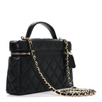 Caviar Quilted Top Handle Slim Vanity With Chain Black