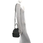 Saffiano Tessuto Nylon Mini Bucket Crossbody Bag Black