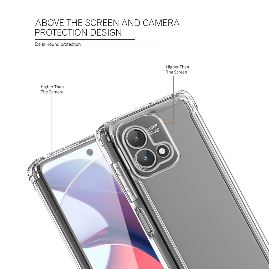 Reiko High Quality 2X Clean Pc And Tpu Bumper Case In Clear For Motorola Moto G Stylus 5G (2022)