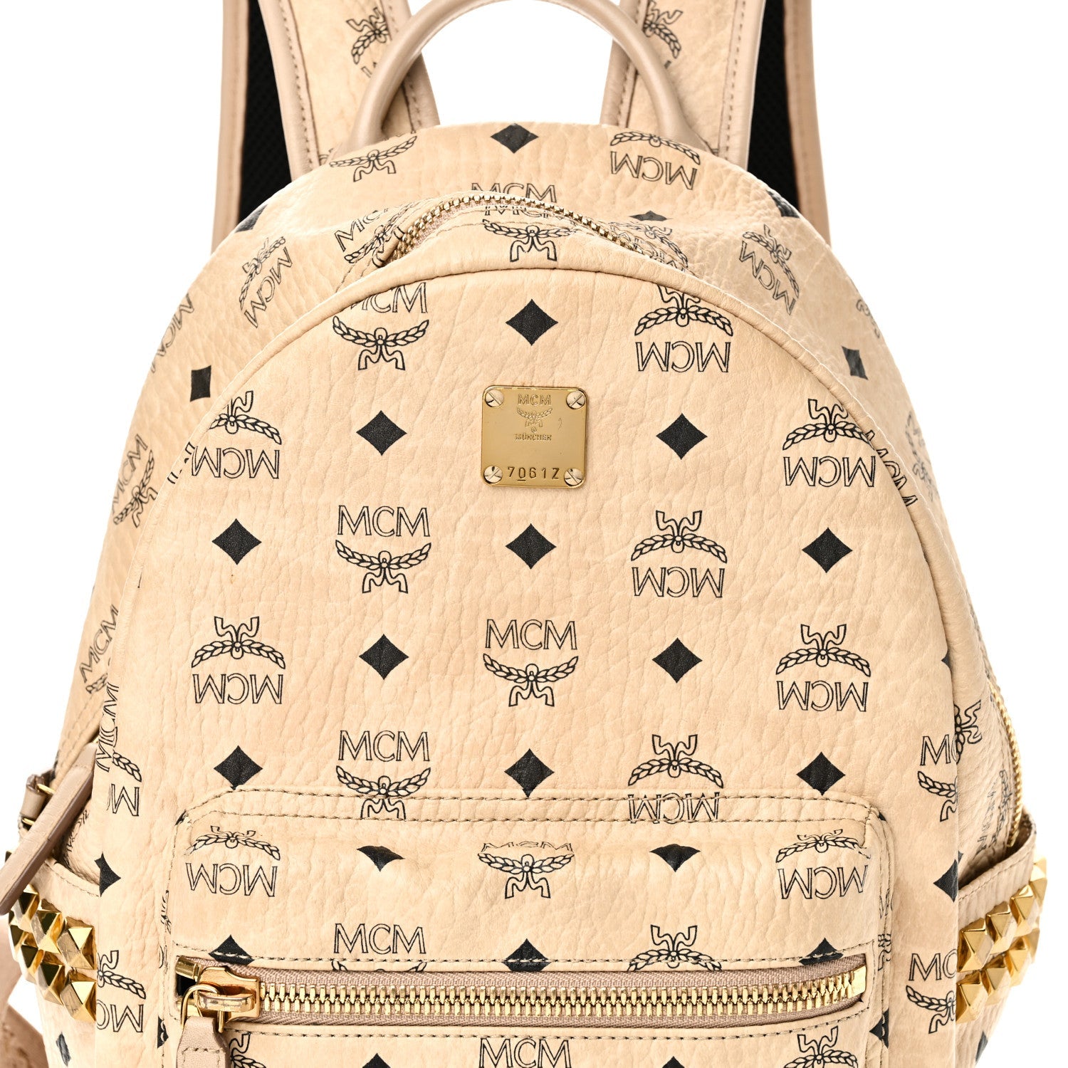 Visetos Small Side Stud Stark Backpack Beige