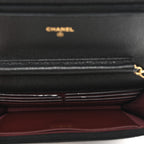 Caviar Quilted Wallet on Chain WOC Black
