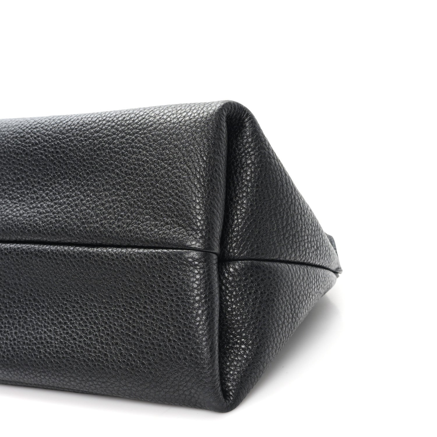 Grained Calfskin Softbit Medium Shoulder Bag Black